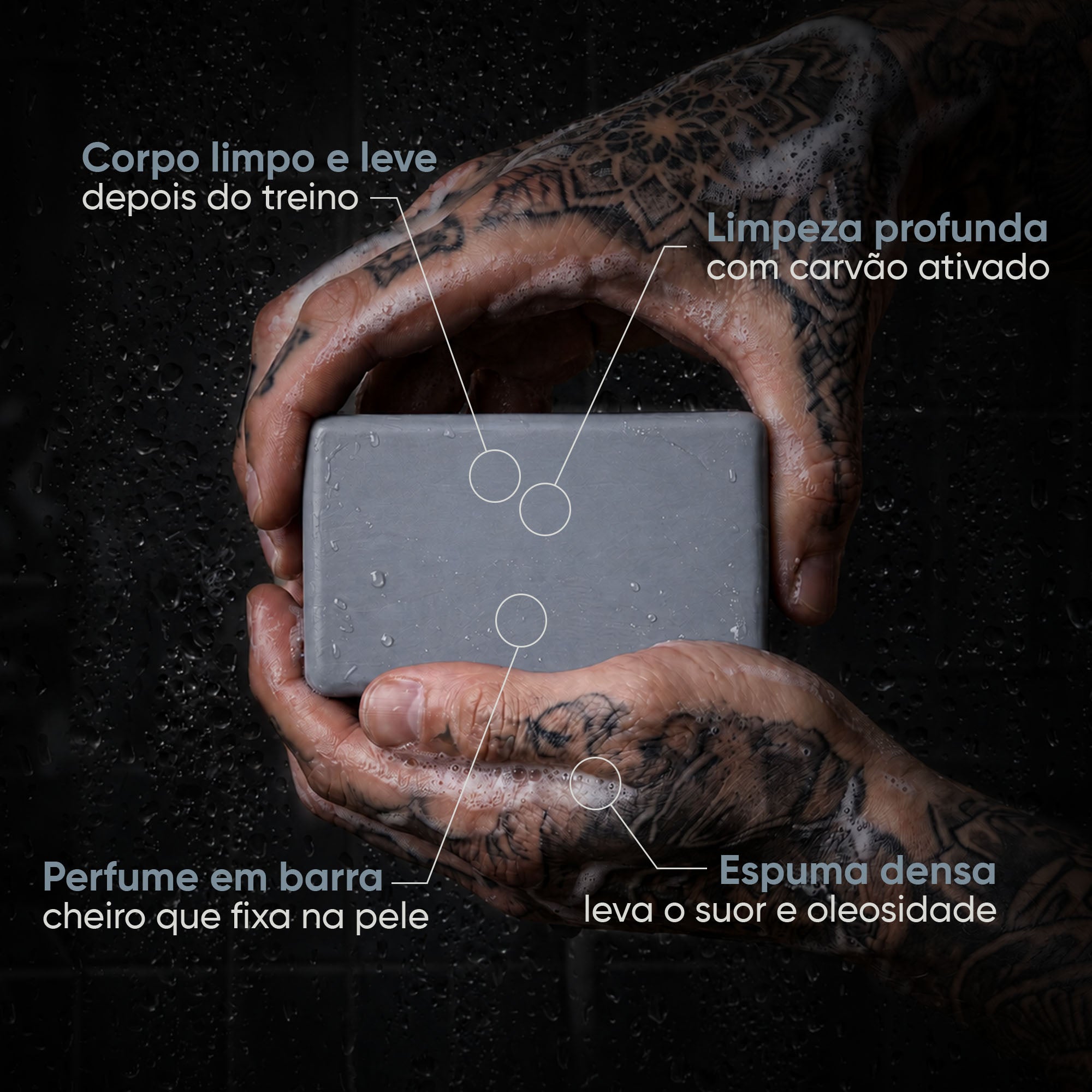Maos segurando a barra Deep Blue - beneficios