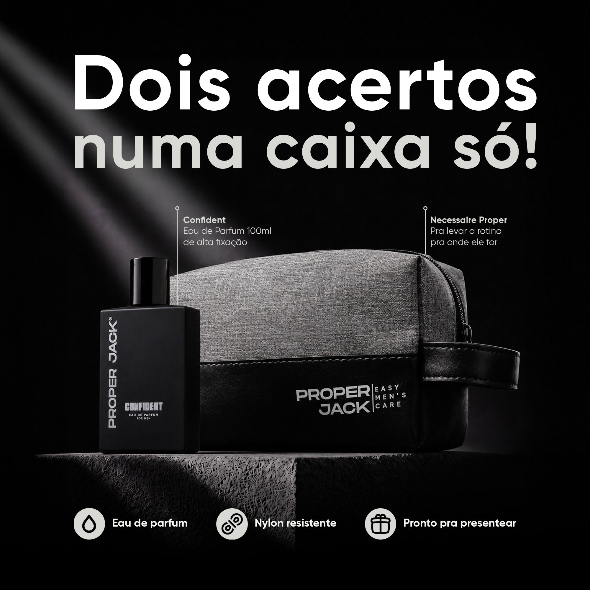 Kit Confident Basic — Perfume Confident + Necessaire Proper Jack